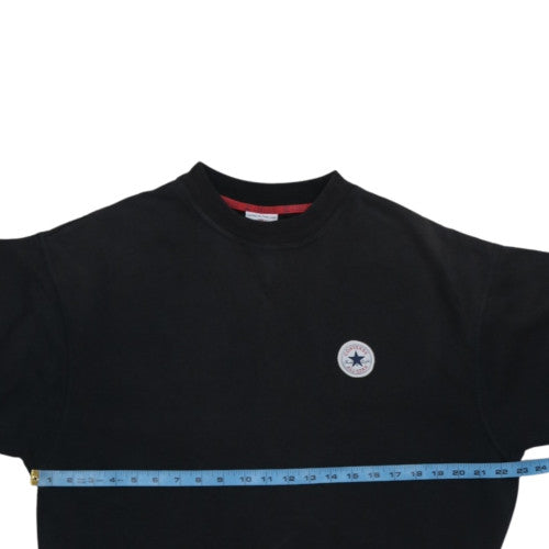 Converse Men's Black Crew Neck Logo Pullover Sweatshirt Size L