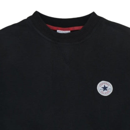 Converse Men's Black Crew Neck Logo Pullover Sweatshirt Size L