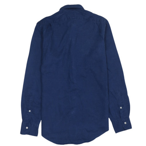 Polo Ralph Lauren Men's Blue Slim Fit Linen Long Sleeve Shirt Size S