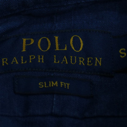 Polo Ralph Lauren Men's Blue Slim Fit Linen Long Sleeve Shirt Size S