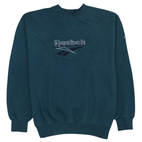 Reebok Men's Blue Crew Neck Pullover Sweatshirt M Classic Logo