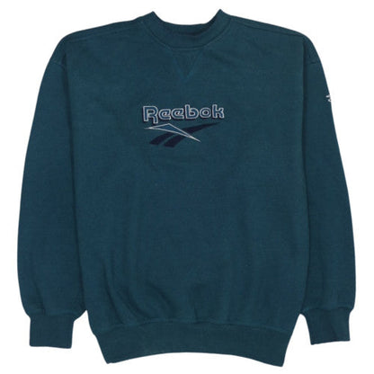Reebok Men's Blue Crew Neck Pullover Sweatshirt M Classic Logo