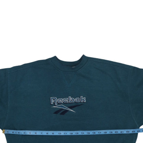 Reebok Men's Blue Crew Neck Pullover Sweatshirt M Classic Logo