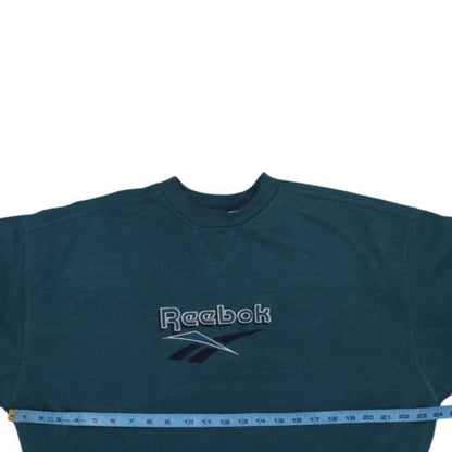 Reebok Men's Blue Crew Neck Pullover Sweatshirt M Classic Logo