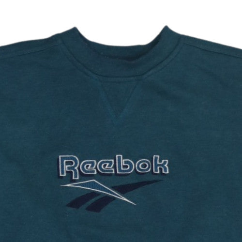 Reebok Men's Blue Crew Neck Pullover Sweatshirt M Classic Logo