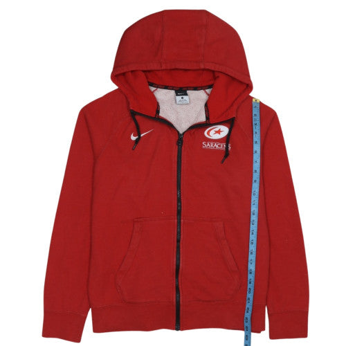 Nike Men’s Red Saracens Full Zip Hoodie Size L Rugby Sportswear