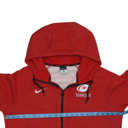 Nike Men’s Red Saracens Full Zip Hoodie Size L Rugby Sportswear