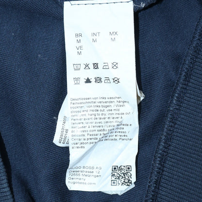 Hugo Boss Men's Blue Full Zip Hoodie M Logo Cotton Blend