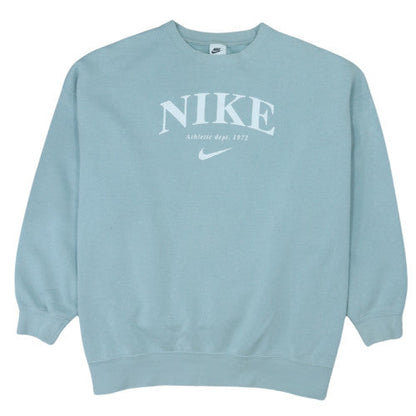 Nike Women's Blue Crew Neck Pullover Sweatshirt Size S Cotton Blend