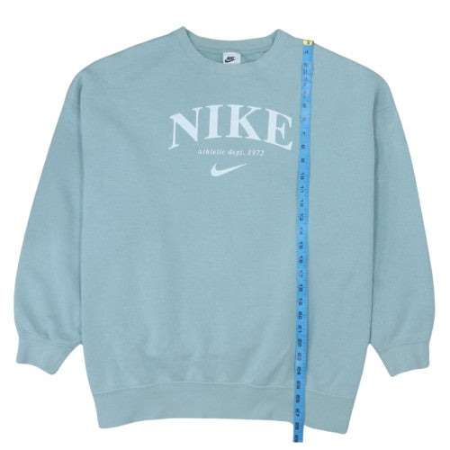 Nike Women's Blue Crew Neck Pullover Sweatshirt Size S Cotton Blend