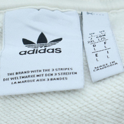 adidas Men's White 2XL Crew Neck Pullover Sweatshirt Originals Graphic