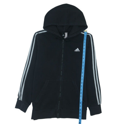 Adidas Womens Black Full Zip Hoodie Size XL - Casual Hooded Sweatshirt
