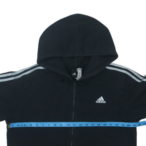 Adidas Womens Black Full Zip Hoodie Size XL - Casual Hooded Sweatshirt