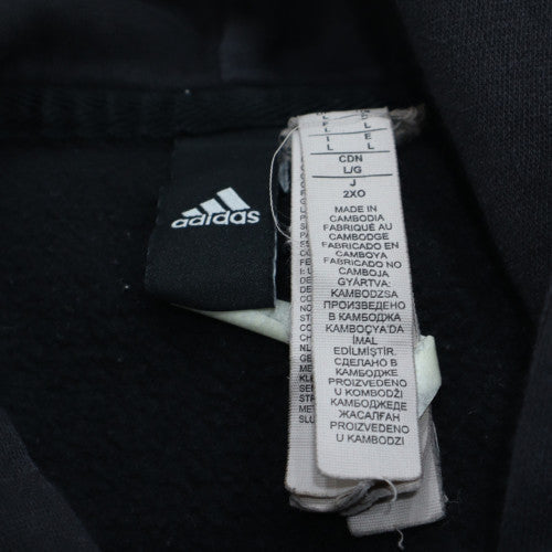 Adidas Womens Black Full Zip Hoodie Size XL - Casual Hooded Sweatshirt