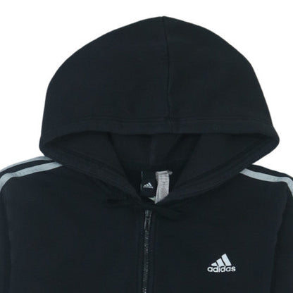Adidas Womens Black Full Zip Hoodie Size XL - Casual Hooded Sweatshirt