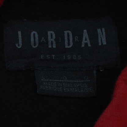 Jordan Men's Black Red Pullover Hoodie L Fleece Logo Sportswear