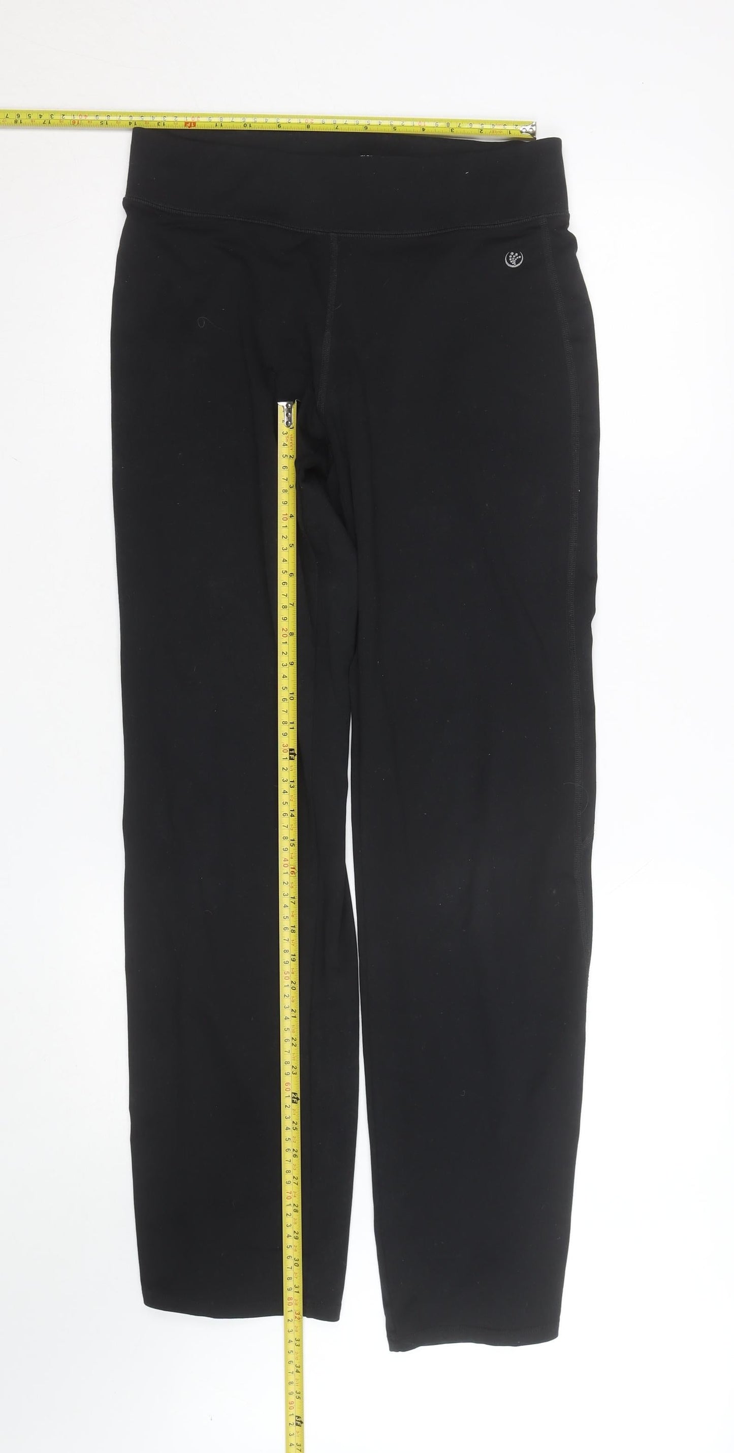 Dunnes Stores Womens Black Straight Leg Jersey Yoga Trousers Size 12