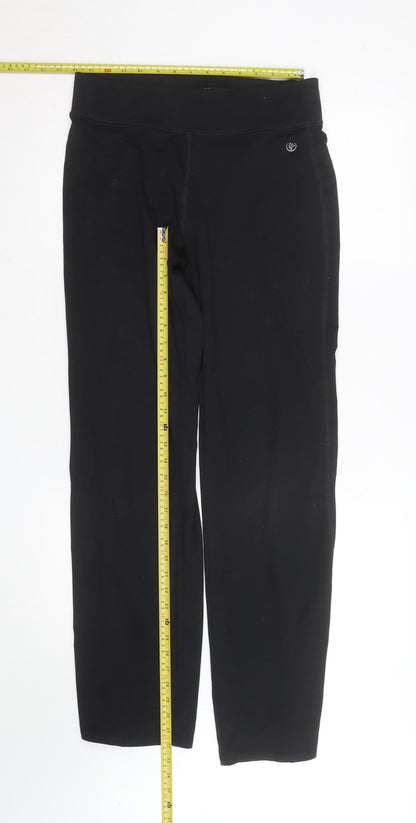 Dunnes Stores Womens Black Straight Leg Jersey Yoga Trousers Size 12