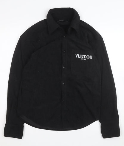 Owen Men’s Black Corduroy Long Sleeve Button-Up Shirt L