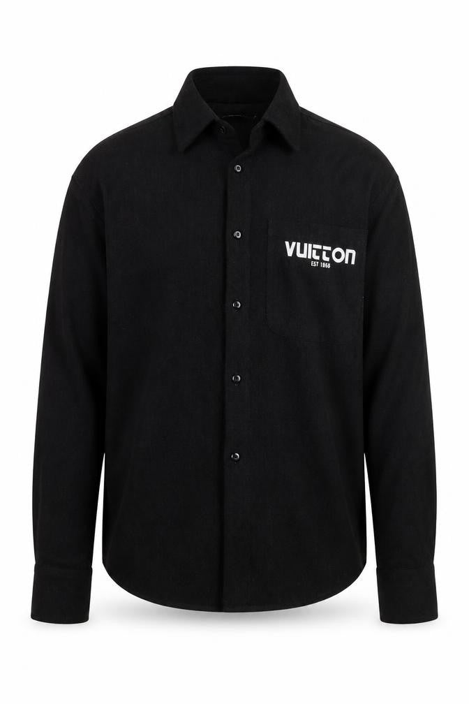 Owen Men’s Black Corduroy Long Sleeve Button-Up Shirt L