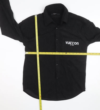 Owen Men’s Black Corduroy Long Sleeve Button-Up Shirt L