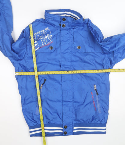 Cargo Quay Men's Blue Bomber Jacket L Lightweight Polyester Casual