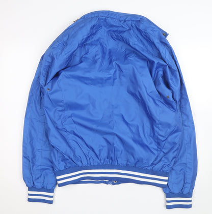 Cargo Quay Men's Blue Bomber Jacket L Lightweight Polyester Casual