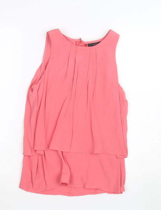 J.Crew Women’s Pink Sleeveless Pleated Tunic Blouse Size 2