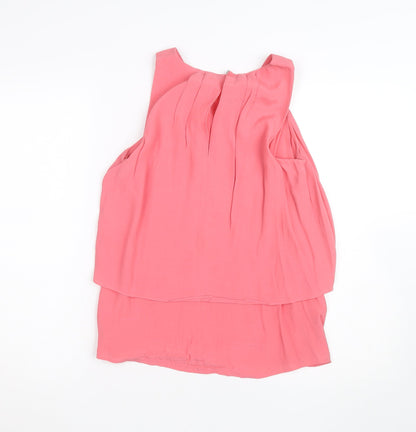 J.Crew Women’s Pink Sleeveless Pleated Tunic Blouse Size 2