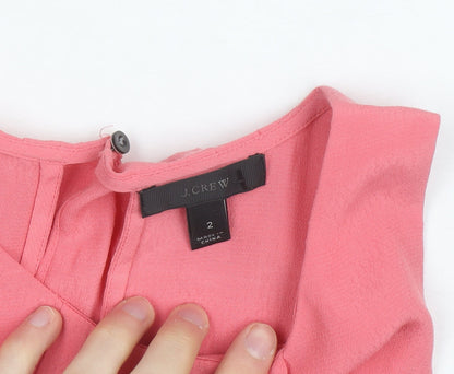 J.Crew Women’s Pink Sleeveless Pleated Tunic Blouse Size 2