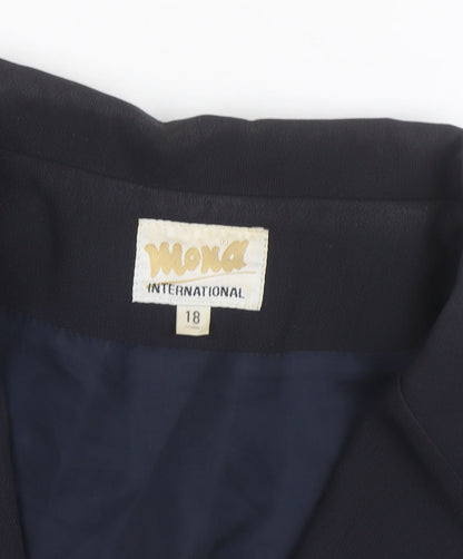 Mona International Women's Black Size 18 Blazer Jacket