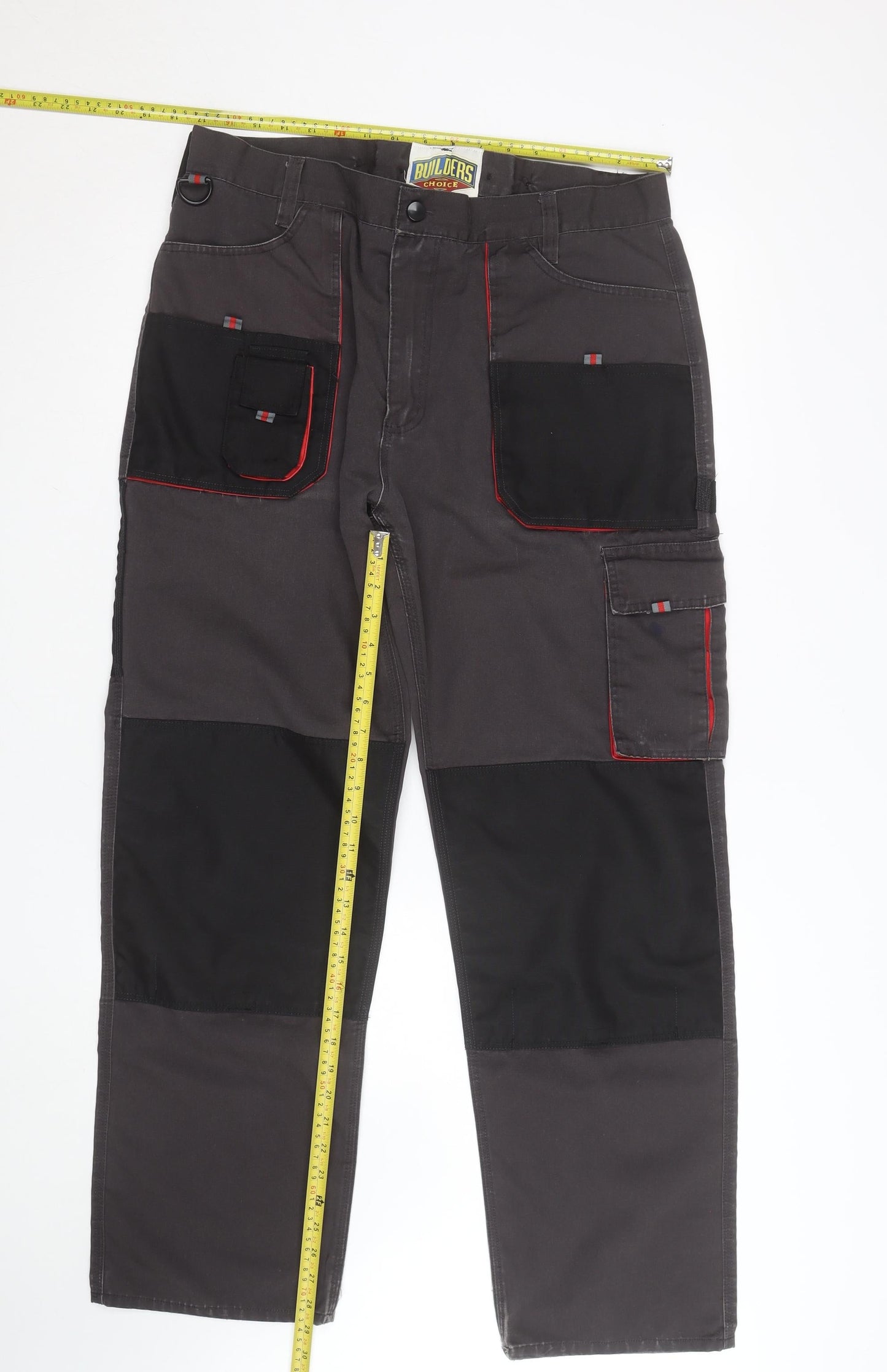 Builders Choice Men's Grey Cargo Work Trousers Size 38