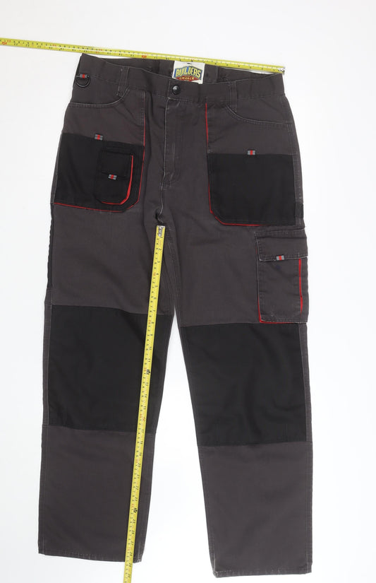 Builders Choice Men's Grey Cargo Work Trousers Size 38