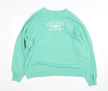 Hollister Women’s Green Saint Lucia Caribbean Pullover Sweatshirt M