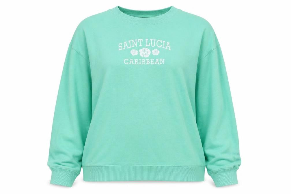 Hollister Women’s Green Saint Lucia Caribbean Pullover Sweatshirt M
