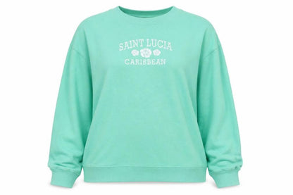 Hollister Women’s Green Saint Lucia Caribbean Pullover Sweatshirt M