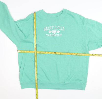 Hollister Women’s Green Saint Lucia Caribbean Pullover Sweatshirt M