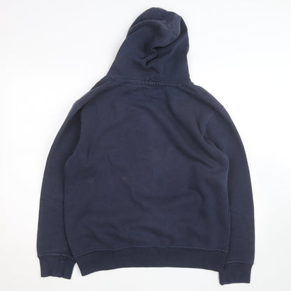 Cargo Quay Men’s Blue Pullover Hoodie L Graphic Fleece Lined