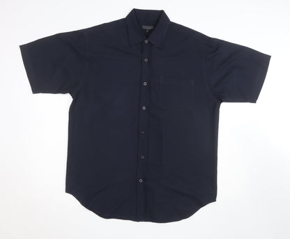 Contemporary Tailoring Men's Blue L Short Sleeve Button-Up Shirt