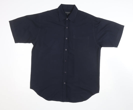Contemporary Tailoring Men's Blue L Short Sleeve Button-Up Shirt