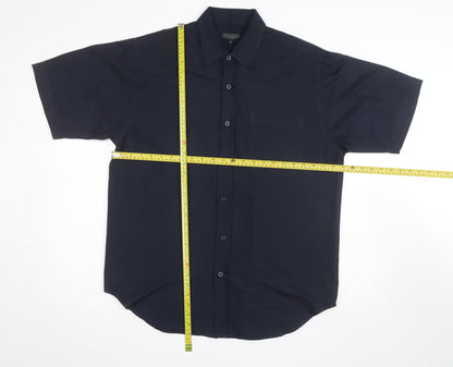 Contemporary Tailoring Men's Blue L Short Sleeve Button-Up Shirt
