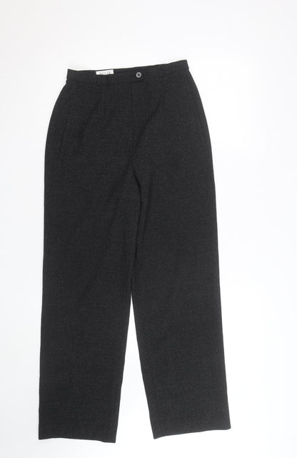 Basler Women's Black Wool Blend Formal Pleated Trousers Size 8
