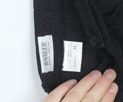 Basler Women's Black Wool Blend Formal Pleated Trousers Size 8