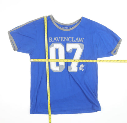 Harry Potter Women’s Blue Ravenclaw Ringer T-Shirt Size L