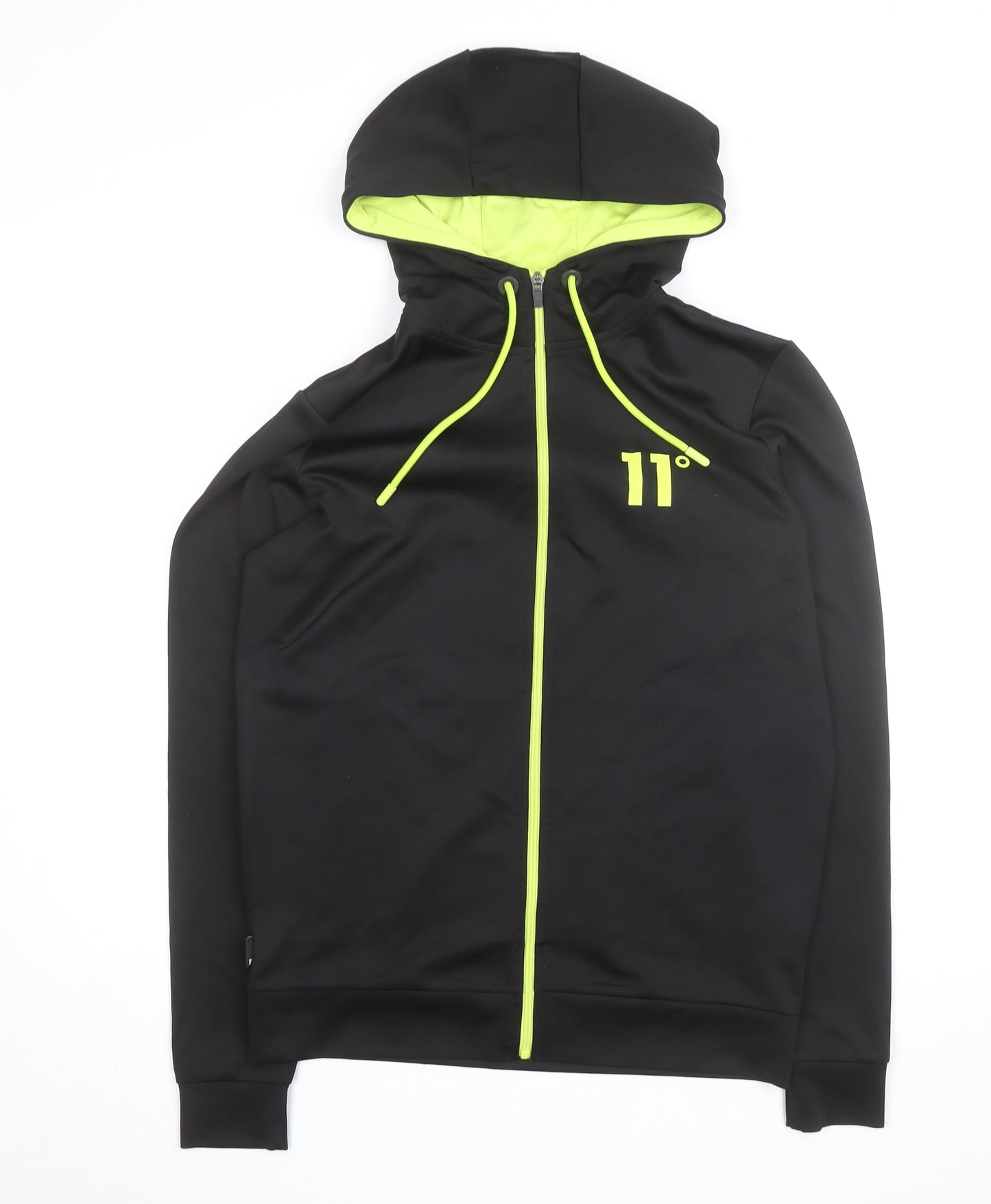 11 Degrees Men's Black Full Zip Hoodie Size M Slim Fit Sportswear