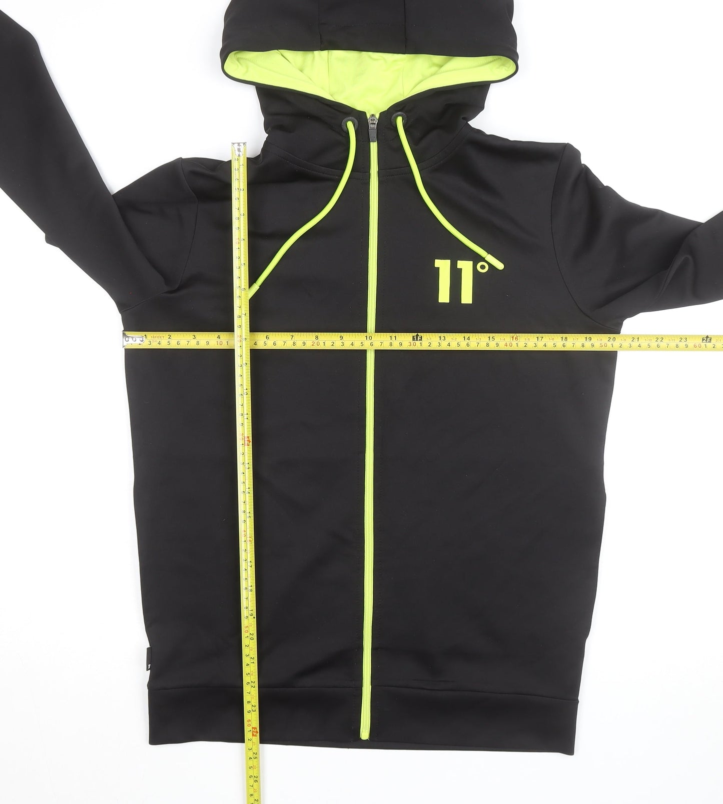 11 Degrees Men's Black Full Zip Hoodie Size M Slim Fit Sportswear