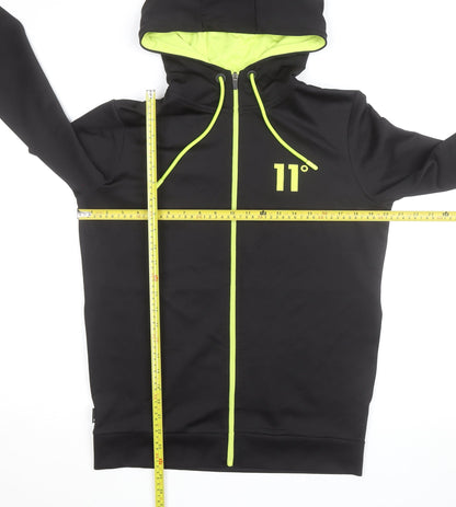 11 Degrees Men's Black Full Zip Hoodie Size M Slim Fit Sportswear