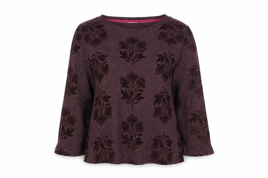 White Stuff Women's Brown Floral Tunic Top Size 12 Long Sleeve