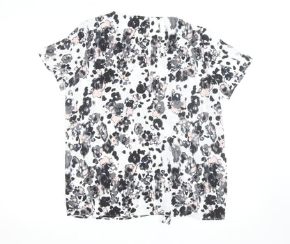 Jacqueline de Yong Women's Multicoloured Floral Short Sleeve Blouse M