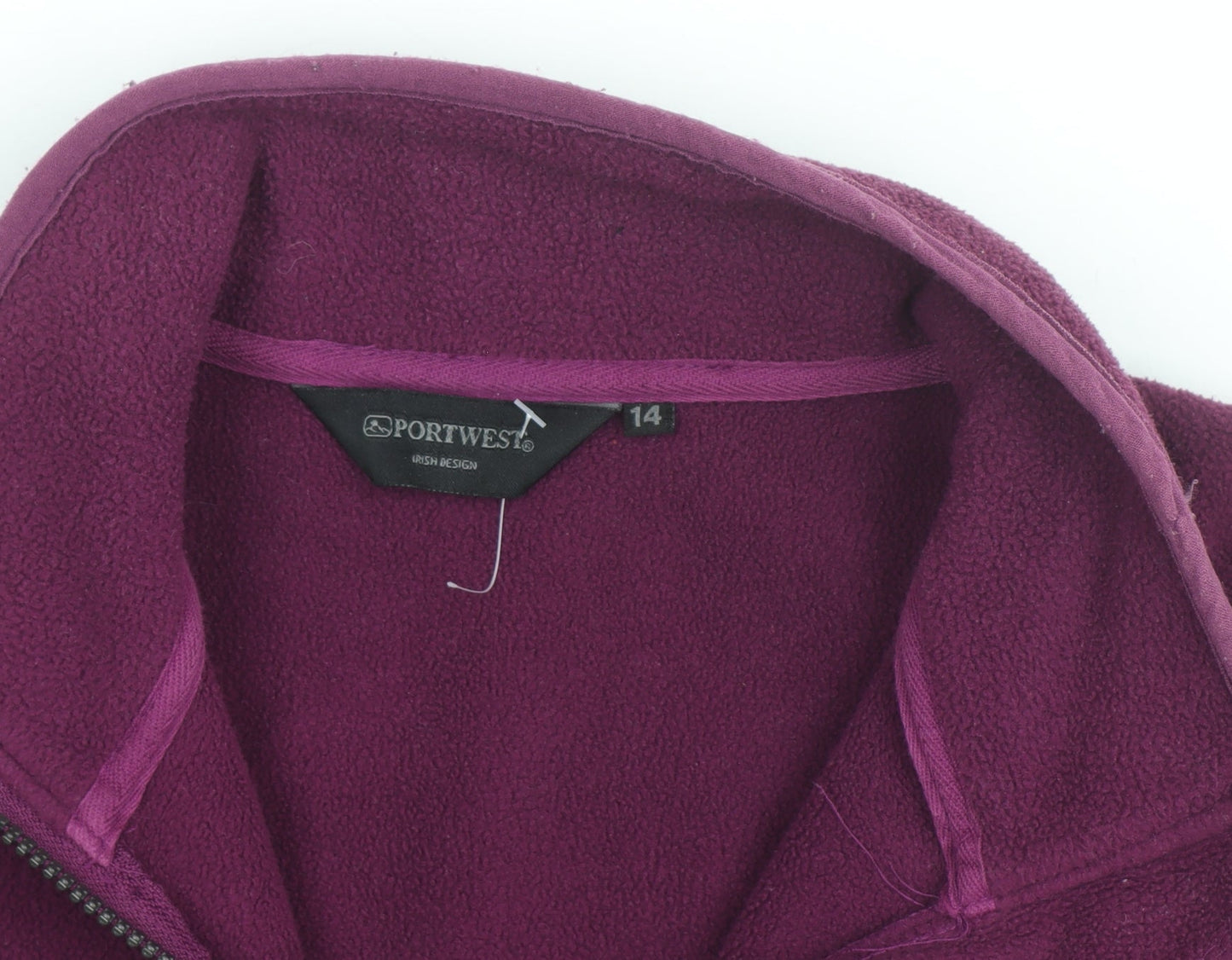 Portwest Womens Purple Fleece Jacket Size 14 Full Zip Lightweight Outdoor
